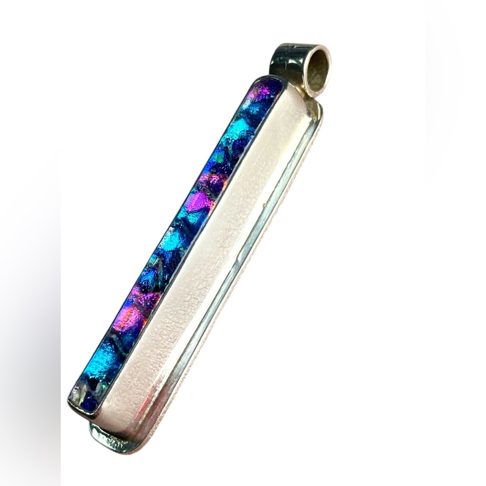 925 Sterling Silver Vertical Rectangular Iridesce… - image 6